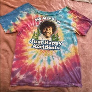 Tie-Dye Bob Ross Graphic T-Shirt